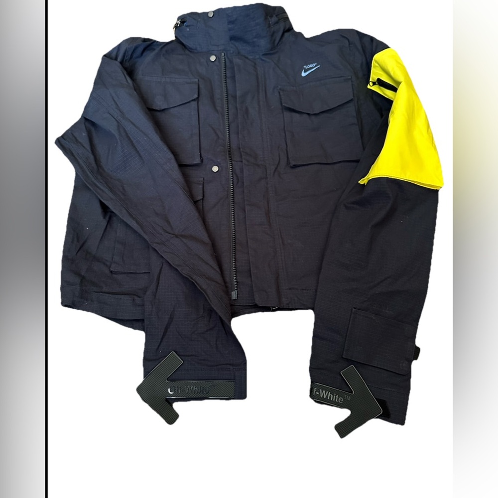 Nike X Off-White Black and Yellow Bomber Jacket NWOT